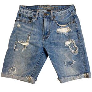 American Eagle Womans Shorts Size 28 Core Flex Distressed Denim Destroyed